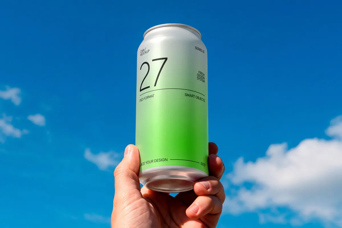 Outdoor Soda Can Mockup