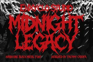 MIDNIGHT LEGACY — Black Metal Font