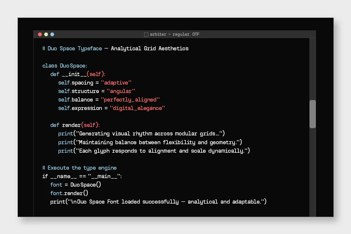 GC Arbiter — Mono Logic Typeface