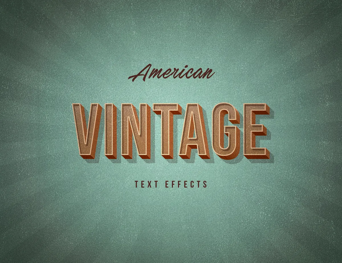 American Vintage Text Effects