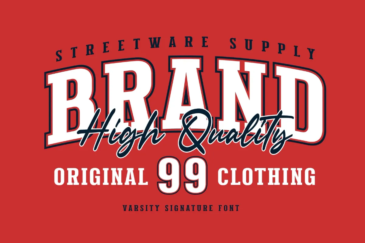 Varsity Signatue - College Font Combination