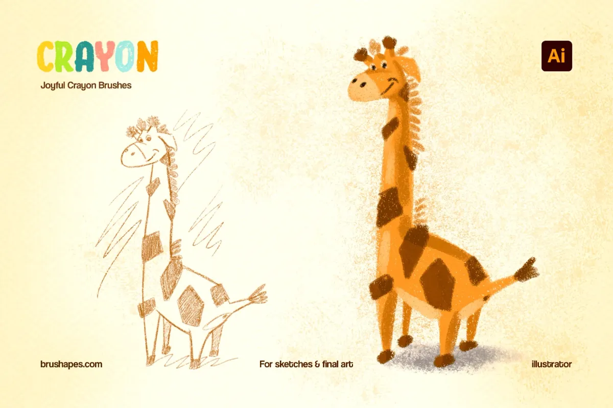 Joyful Crayon Illustrator Brushes