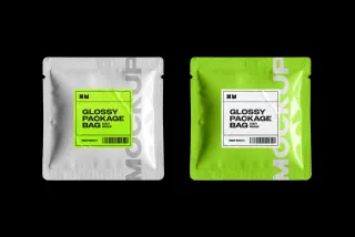Glossy Sachet Bag Mockup