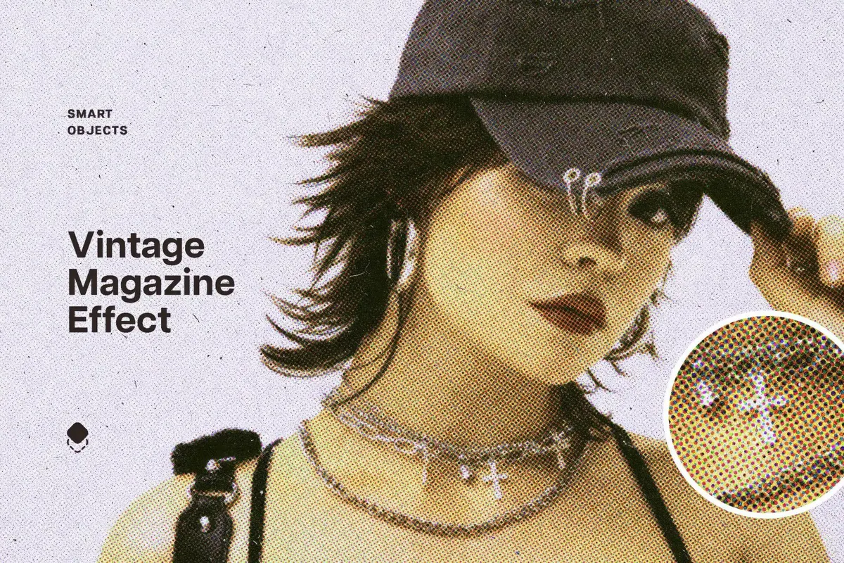 Vintage Halftone Magazine Effect