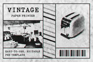 Vintage Paper Printer Design Effect