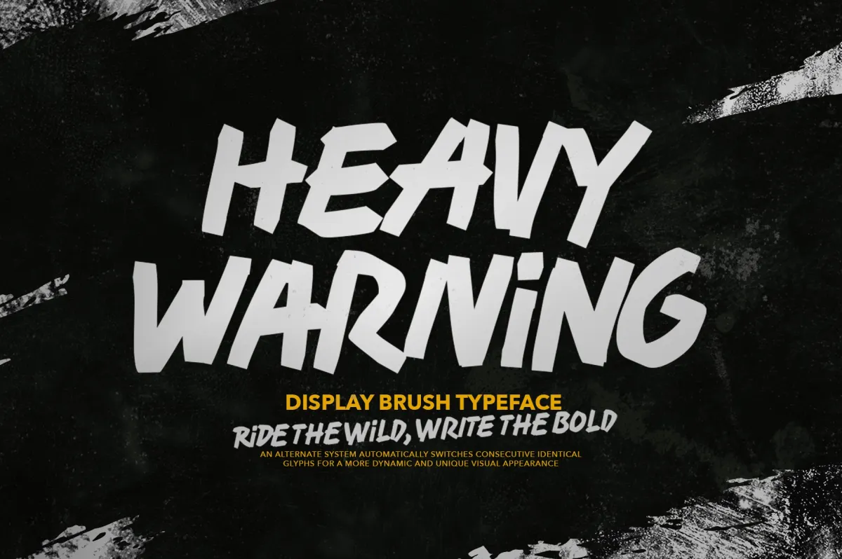 Heavy Warning - Bold Brush Display Font