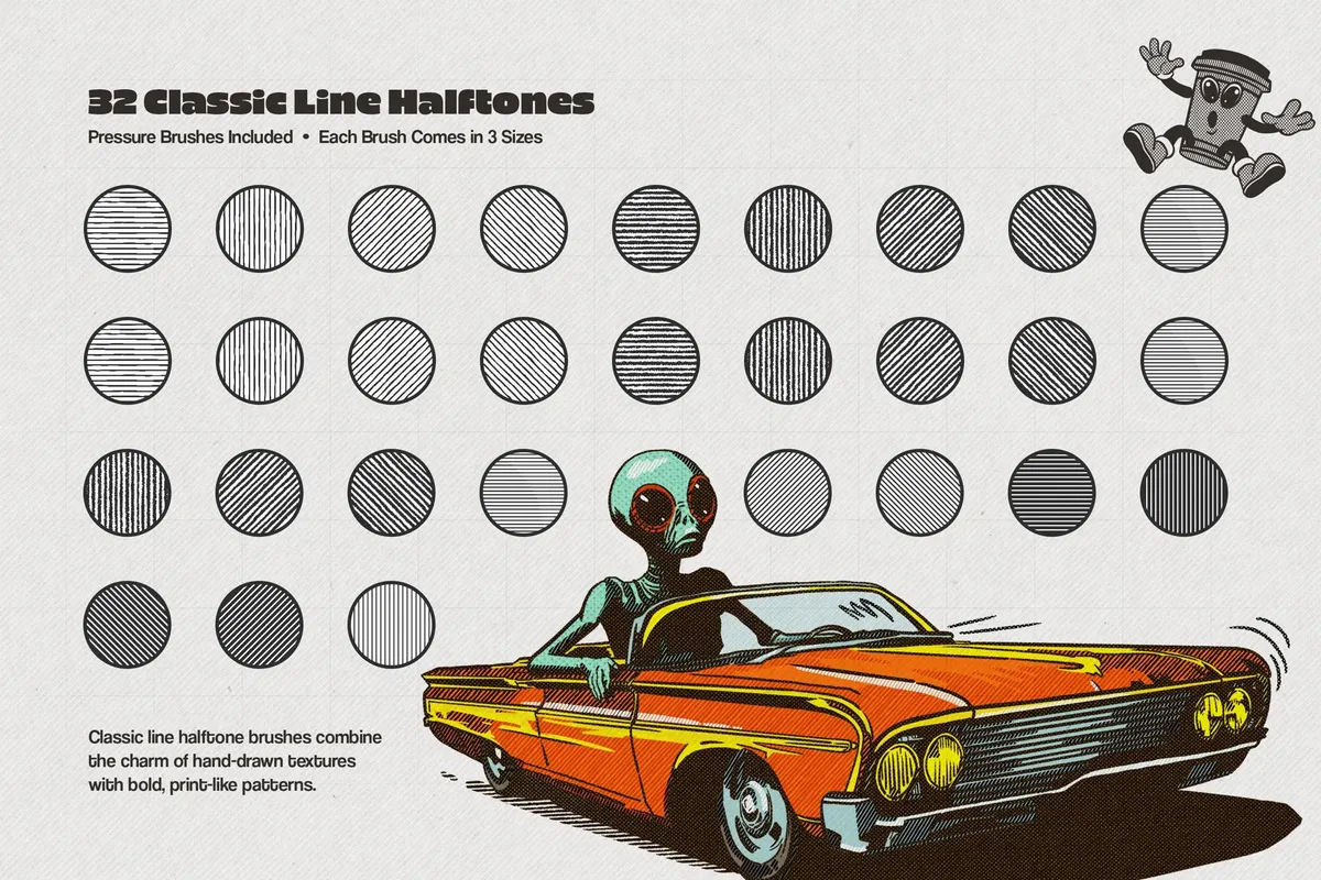 Retro Halftone Photoshop Brushes
