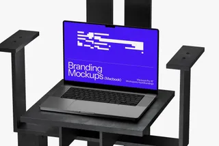 Metallic Cabinet Macbook Pro Mockup