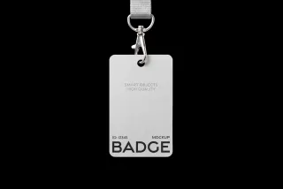 Hanging ID Badge Mockup with Lanyard