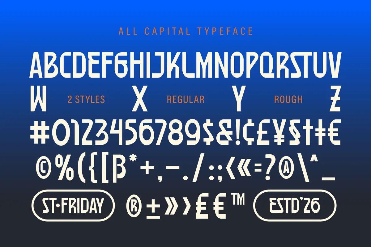 ST Friday - All Caps Display Typeface