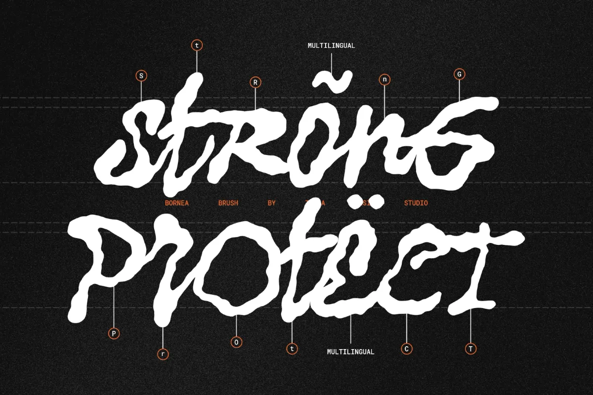 Bornea Brush - Organic Graffiti Script Font