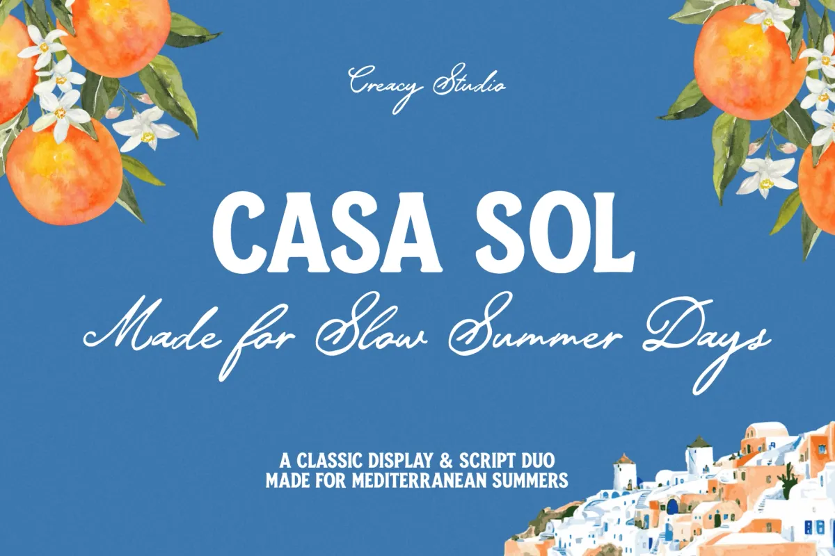 Casa Sol – Mediterranean Hand-Drawn Font Duo