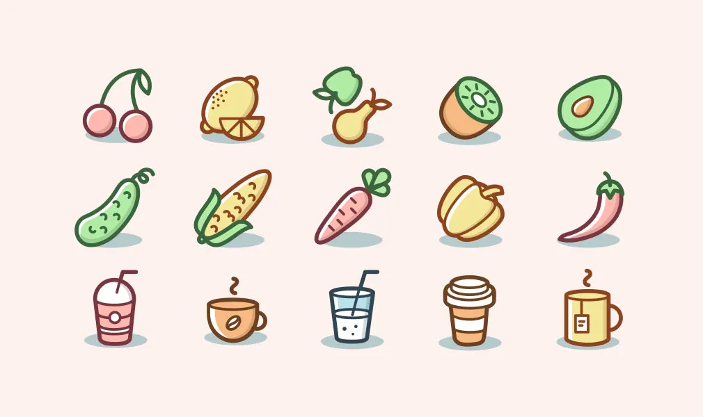 Capitalist Food & Drinks Icon Set