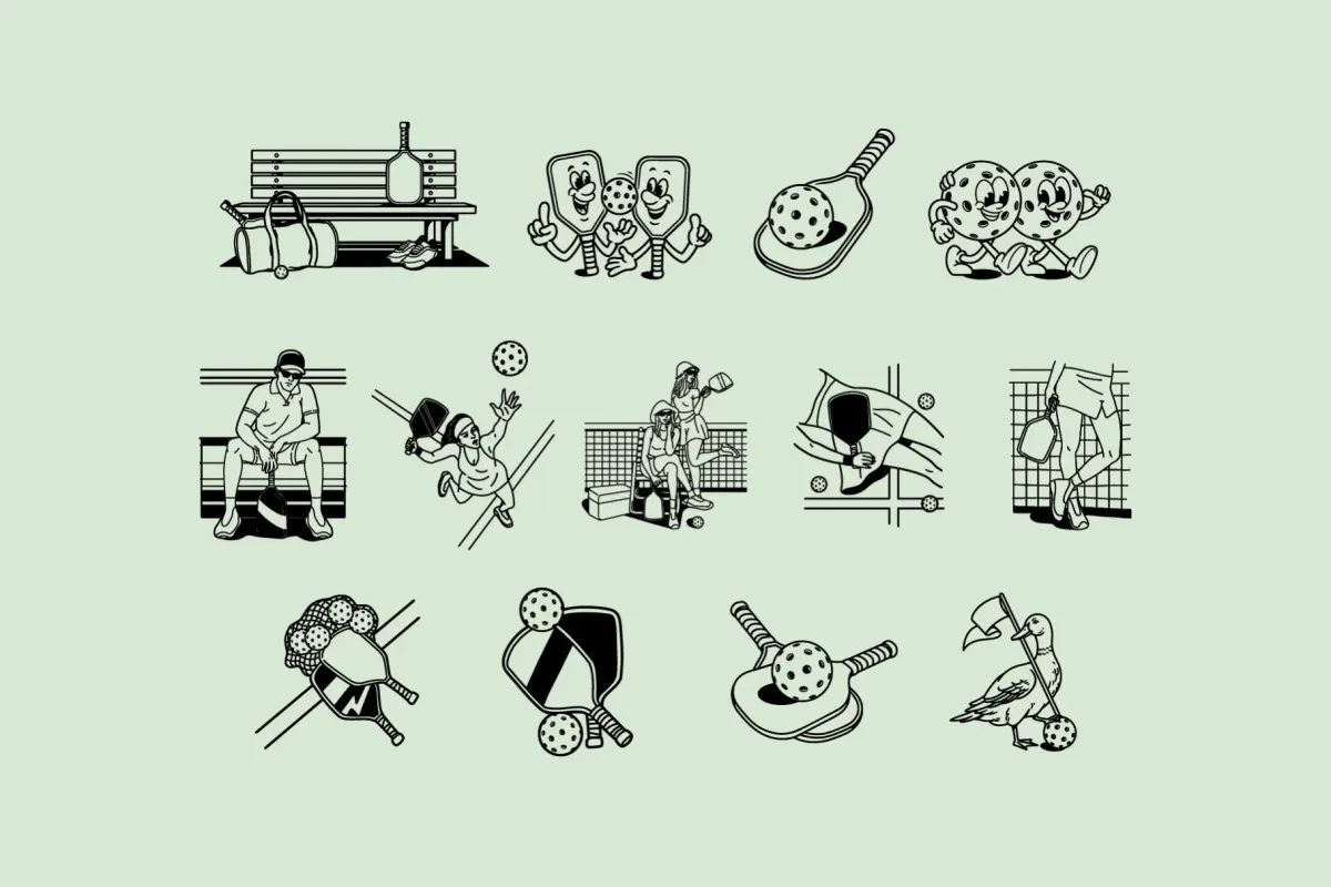 Retro Pickleball Graphic Pack