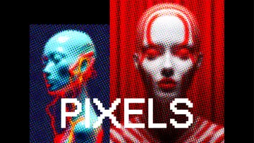 Colorful Pixels Poster Photo Effect