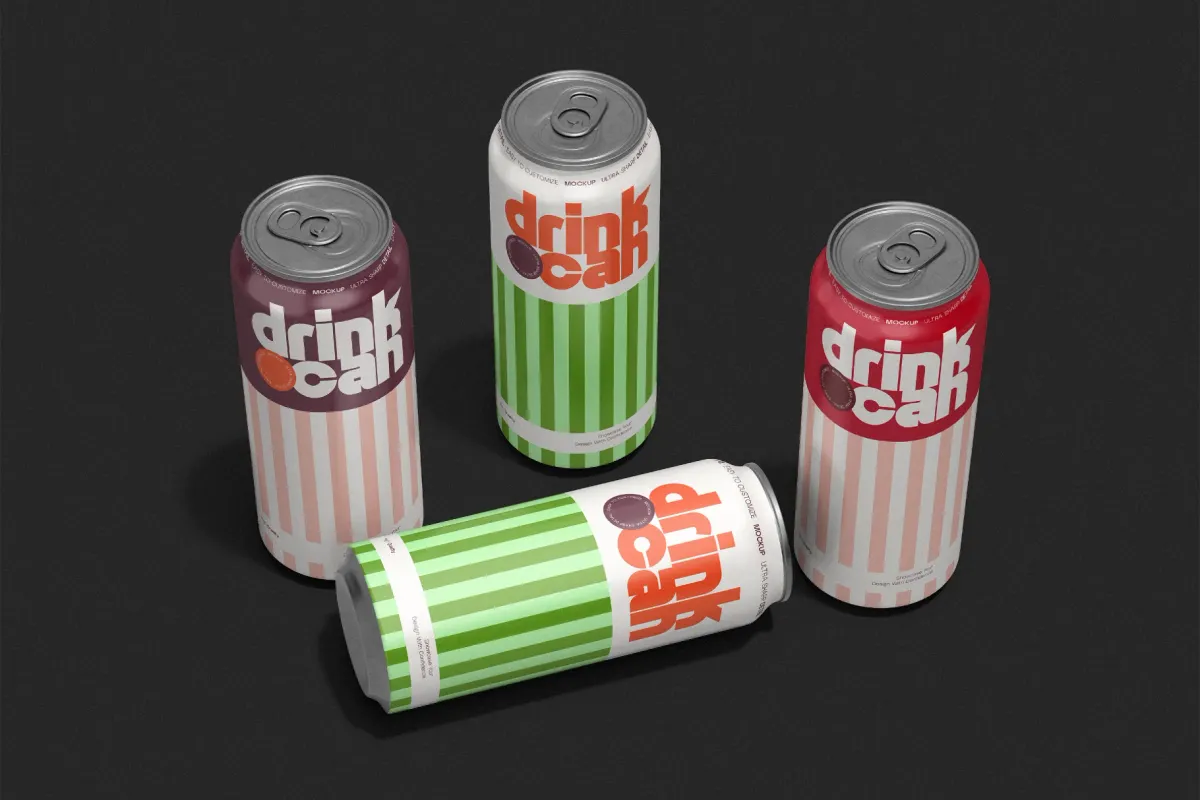 Aluminum Drink Can Mockup