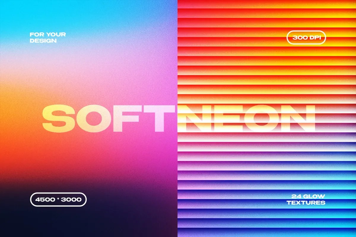 Soft Neon Fractal Gradient Textures