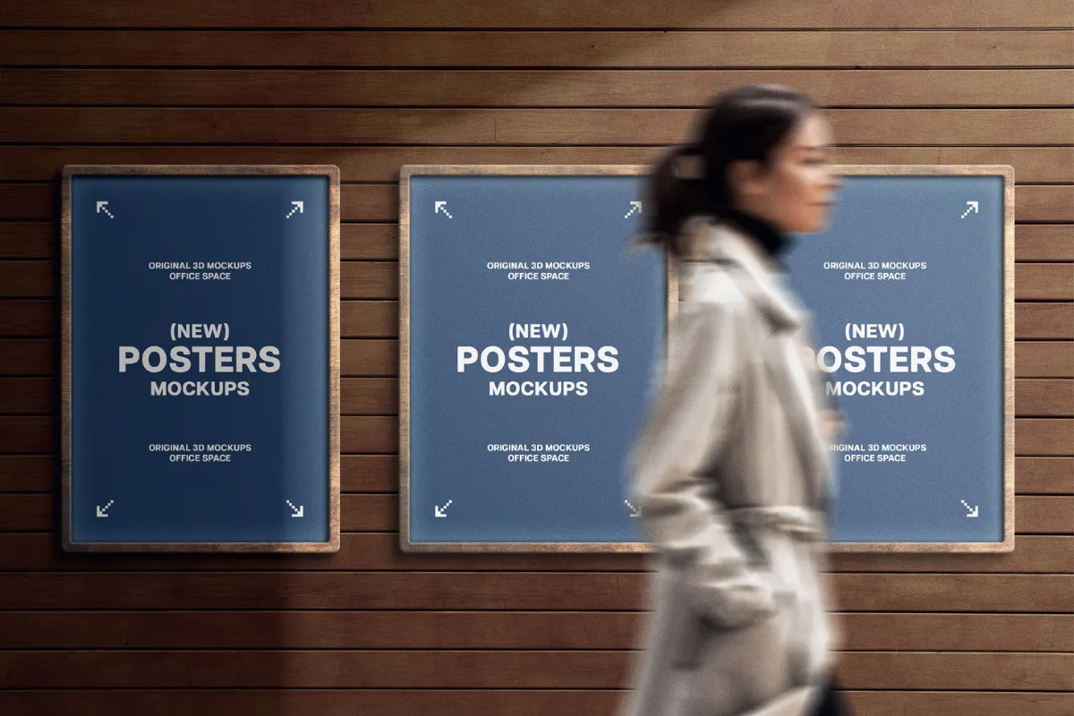 Wooden Wall Poster Mockup