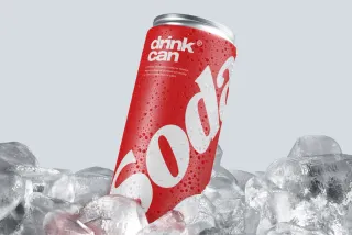 Iced Soda Can Mockup