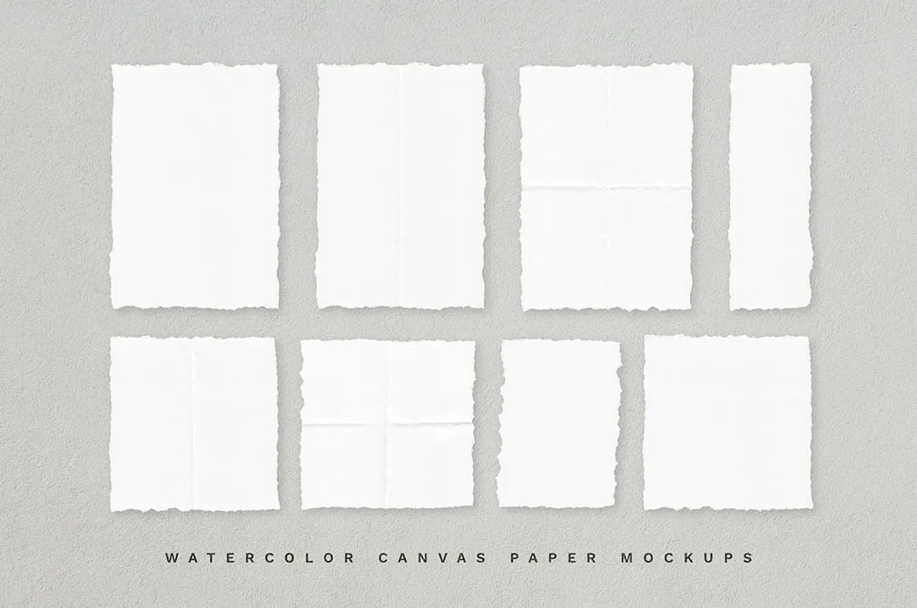 Deckle Edge Paper Mockup Set