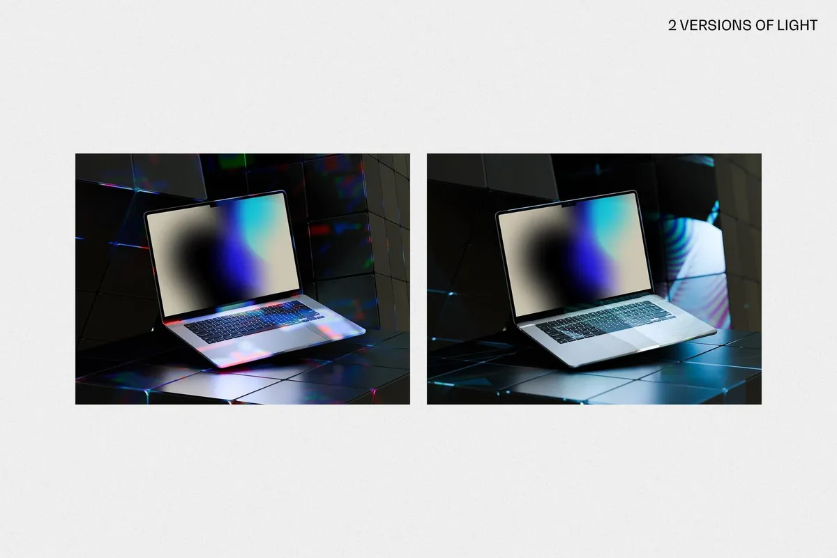 Neon Light MacBook Air Mockup