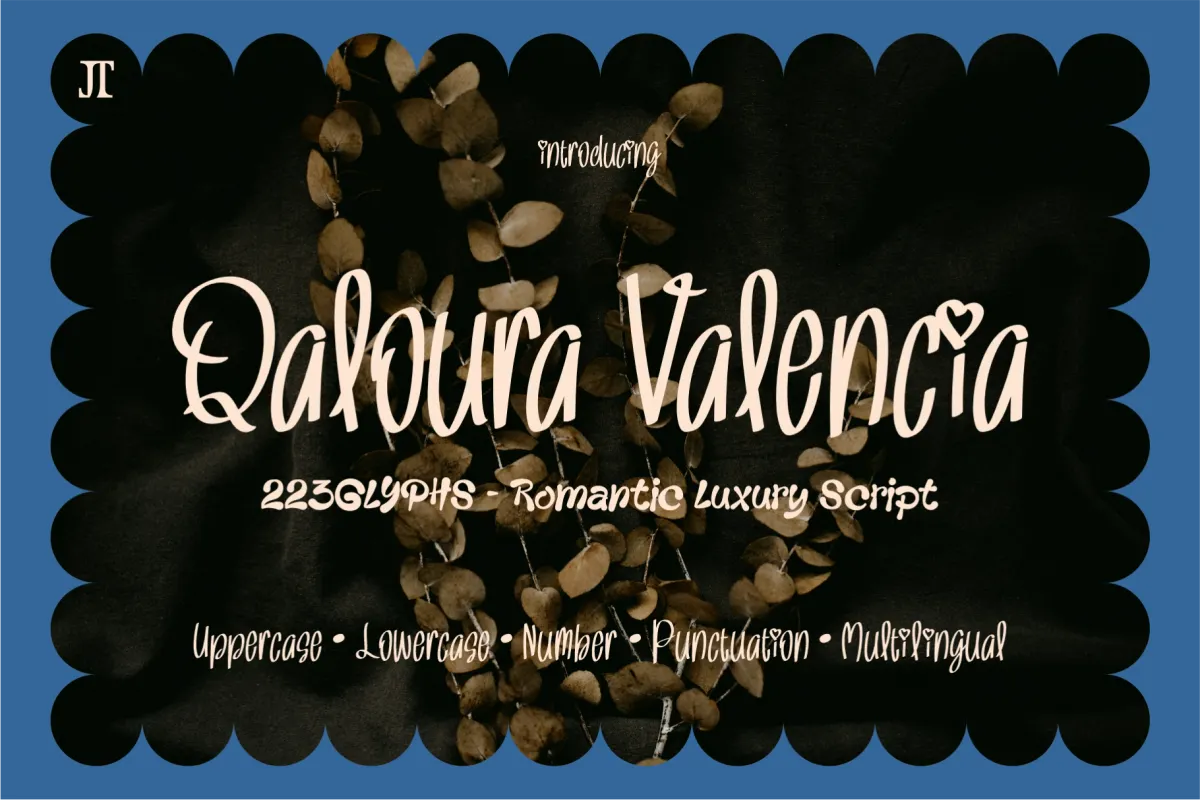 Qaloura Valencia - Romantic Luxury Script Font