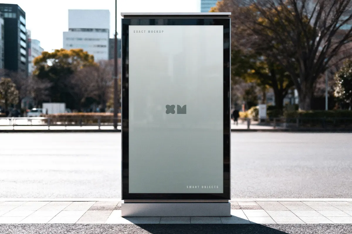 Vertical Street Signage Mockup