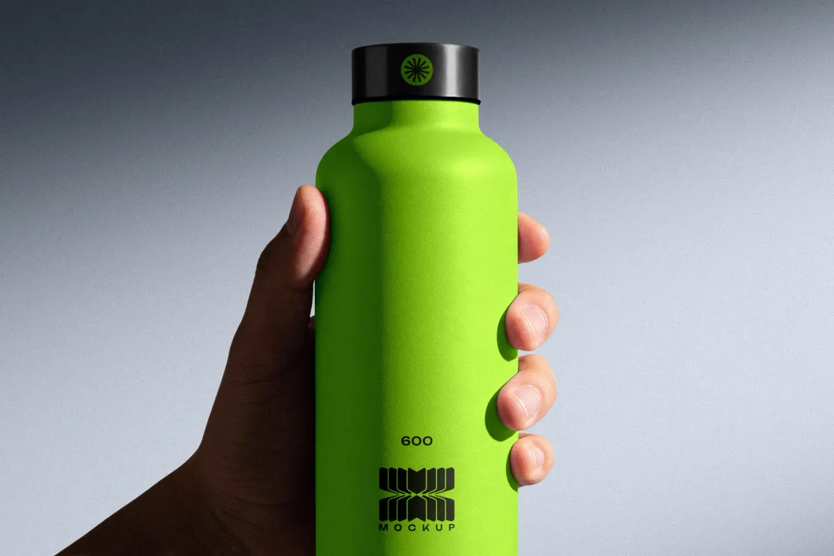 Matte Bottle Mockup in Hand