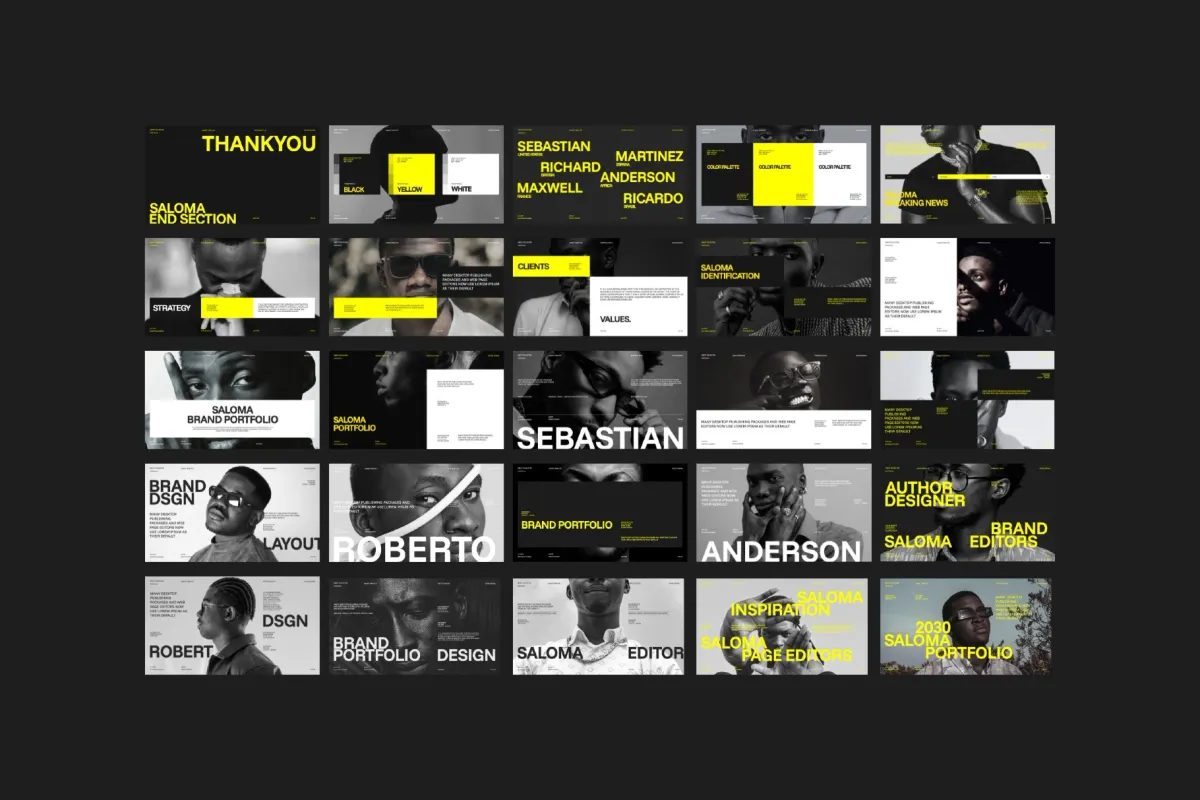 Brand Portfolio PowerPoint Template - Saloma