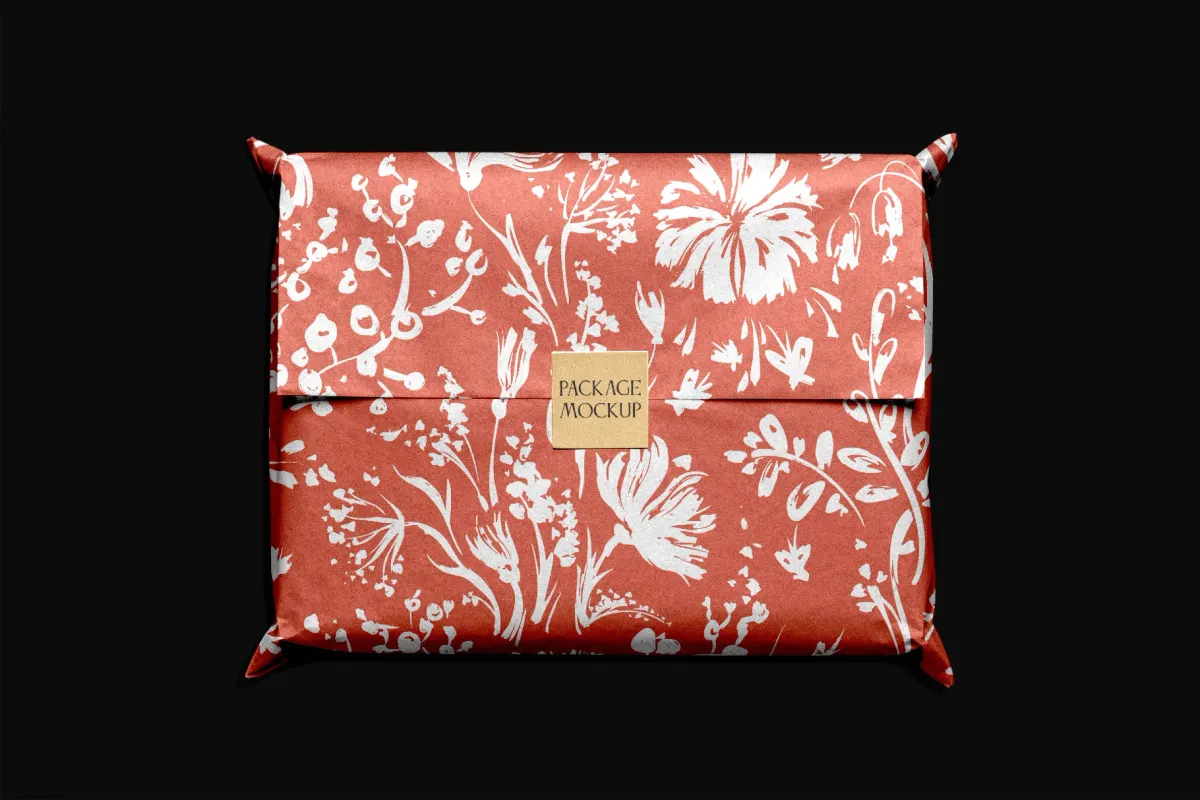 Gift Wrap Package Mockup