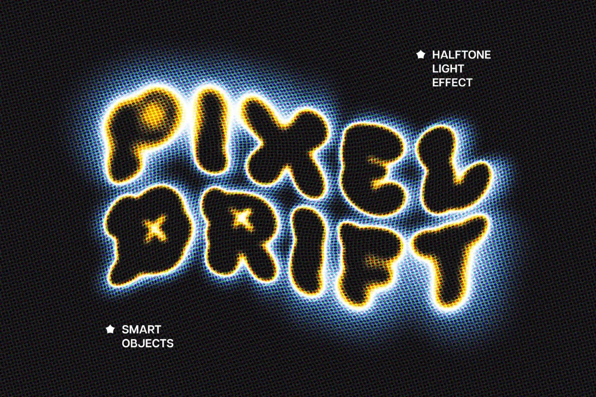Halftone Light Text Effect
