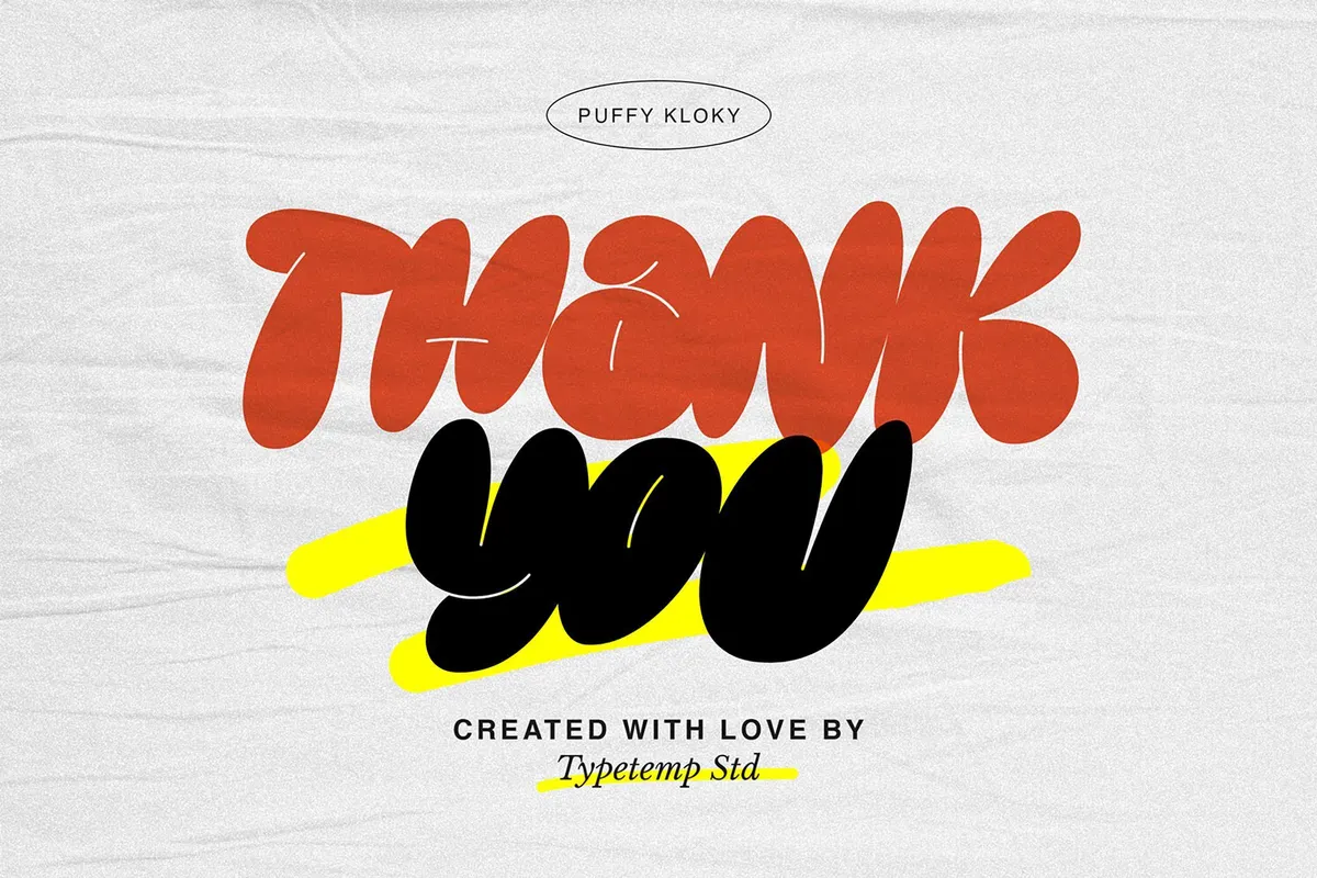 Puffy Kloky Bubble Font