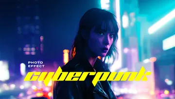 Futuristic Cyberpunk Photo Effect