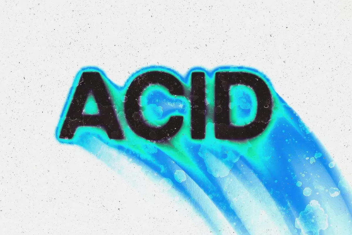 Acid Rushing Melting Text Effect