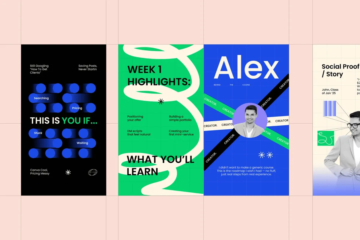 Ecourse Instagram Template Pack - Canva Template