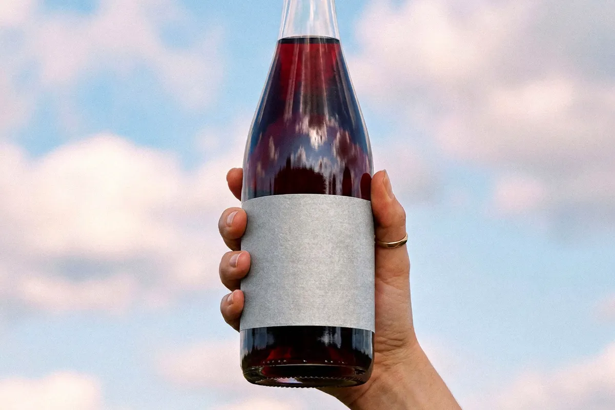 Glass Beverage Bottle Mockup