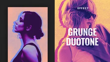 Grunge Duotone Poster Photo Effect