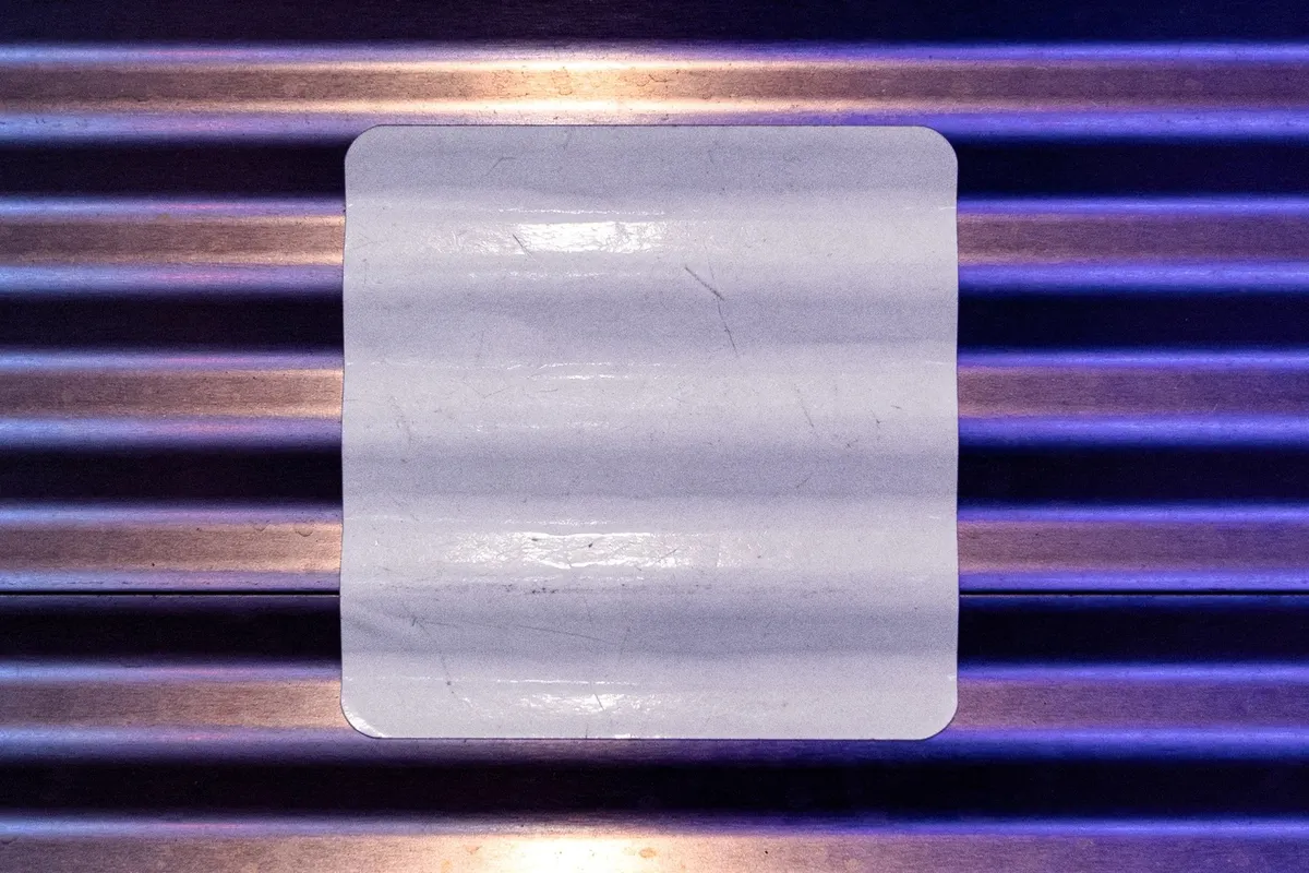 Roller Shutter Sticker Mockup with Neon Lighting
