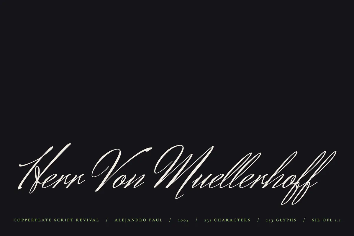 Herr Von Muellerhoff - Free Copperplate Script