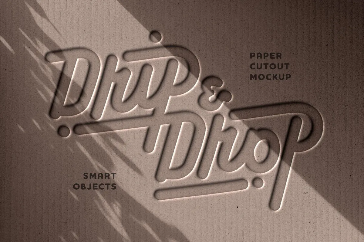 Debossed Cardboard Logo Mockup