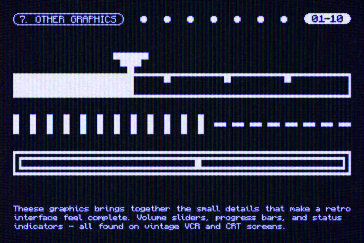 VCR Pixel Menu Graphics
