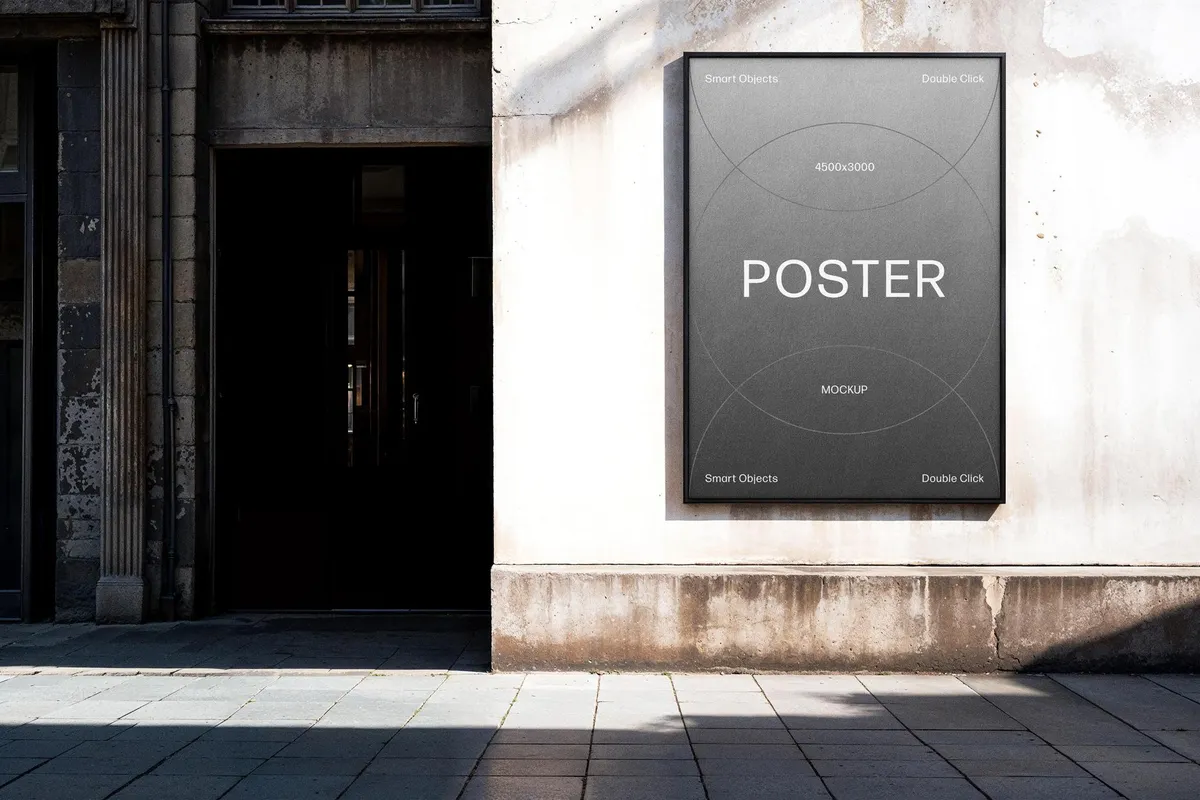 Outdoor A4 Framed Poster Mockup