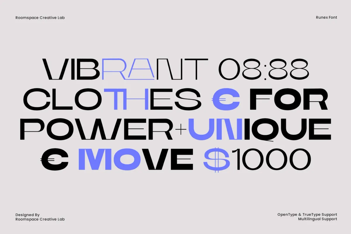 Runex — Bold Geometric Sans Serif Font Family