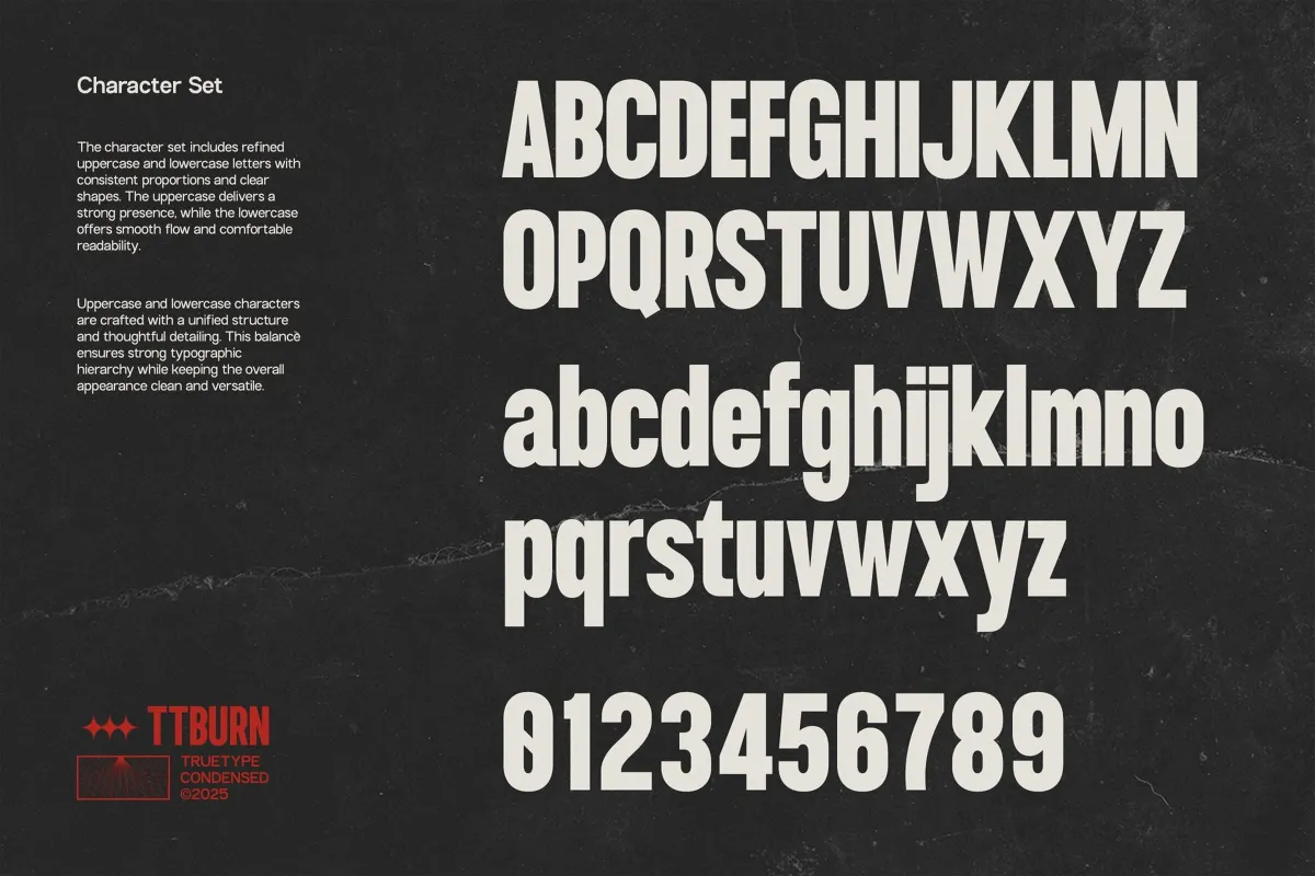 TRT Burn - Condensed Sans Font