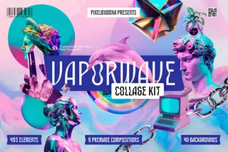Vaporwave Collage Kit