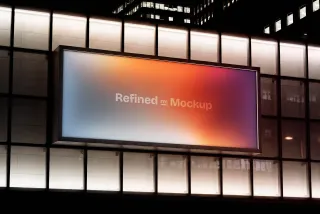 Outdoor Building Wall Lightbox Mockup