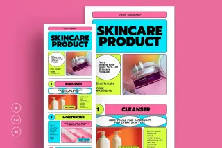 Blue And Pink Bold Skincare Product Newsletter