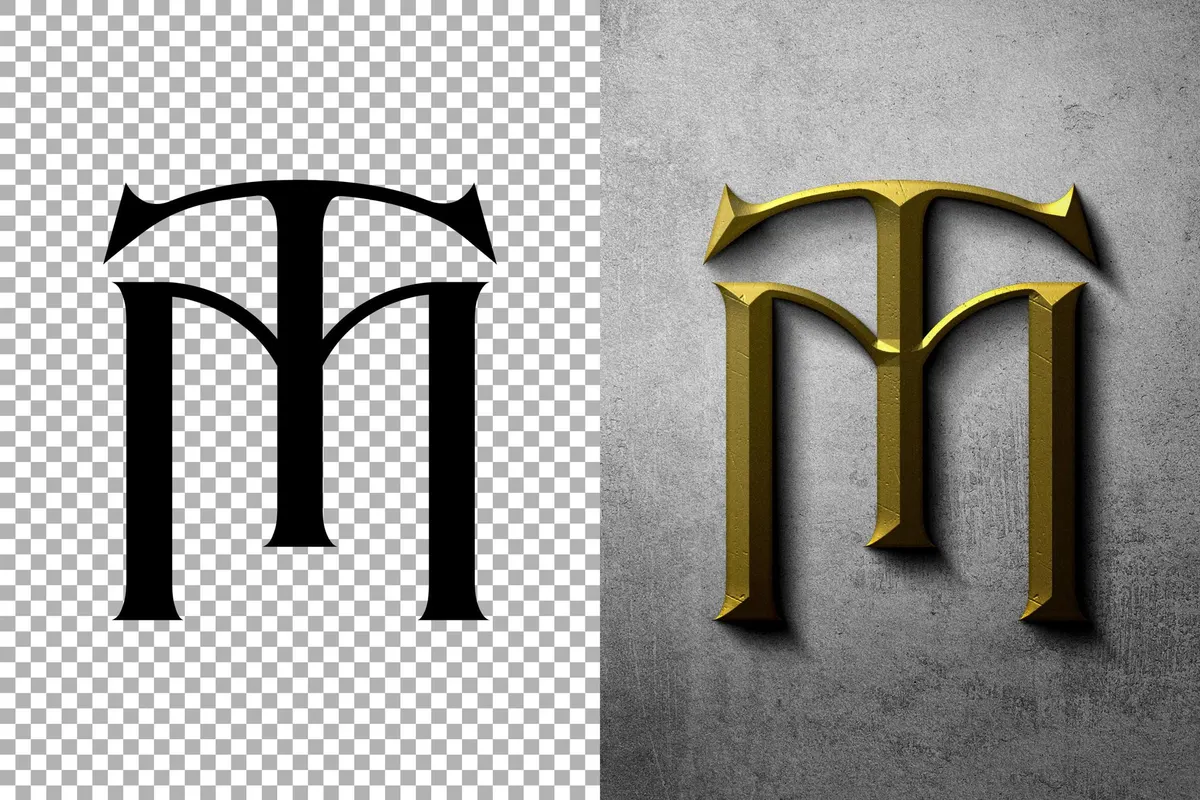 Golden Concrete Text & Logo Mockup