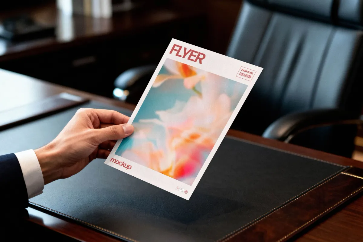 Office Flyer Mockup in Hand