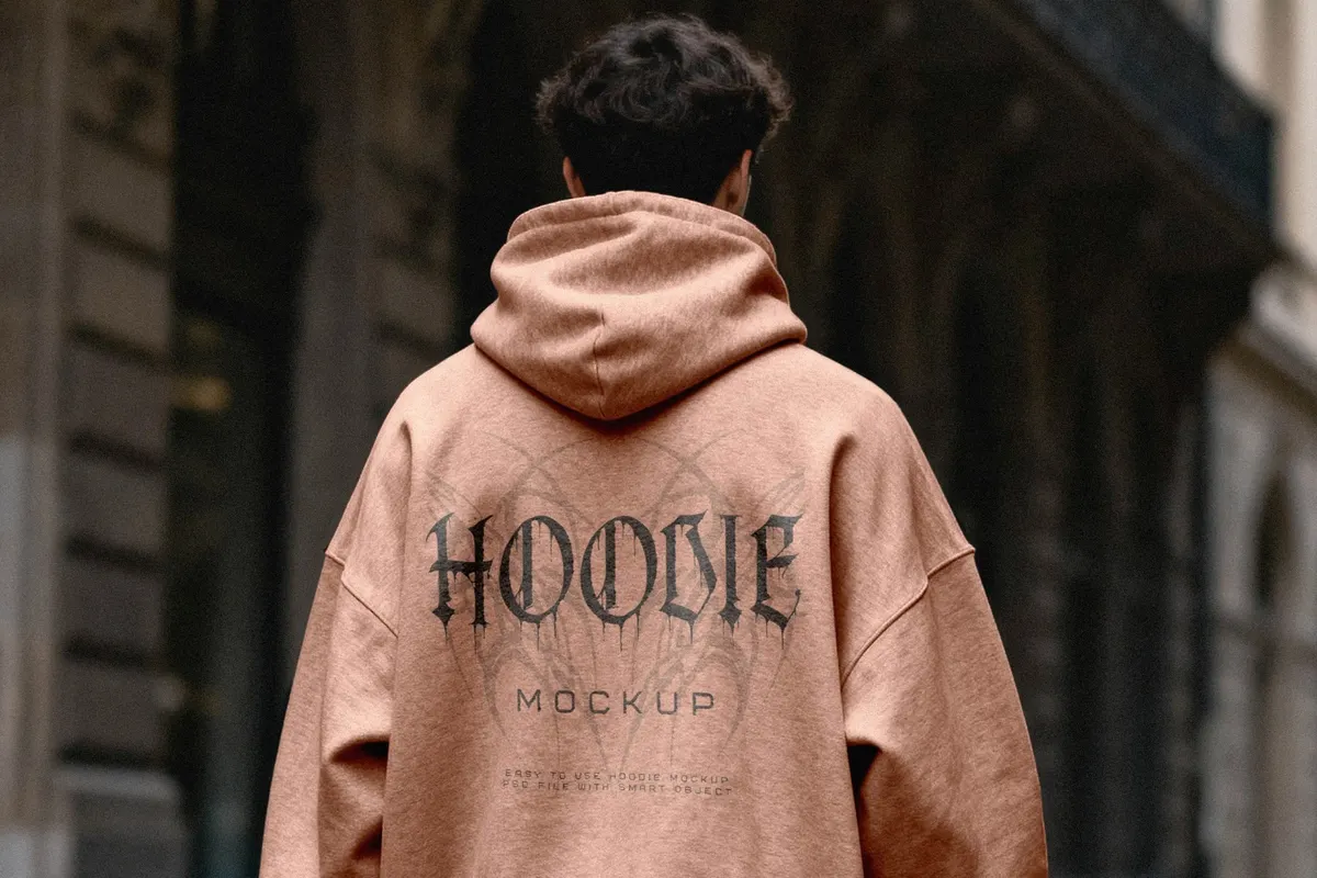 Street Hoodie Mockup Back View